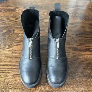 Zara Leather zip up boots